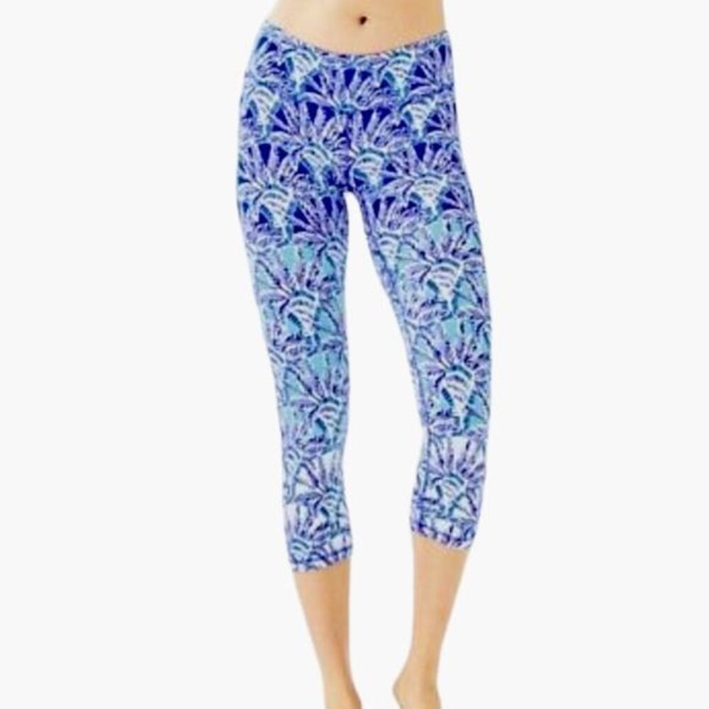 Lily Pulitzer Womens Crop Leggings, UPF 50+ Weekender Whisper Blue, size small